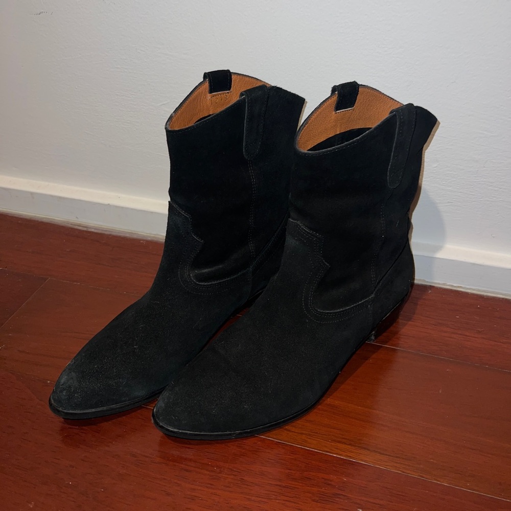 Real Suede Ankle Cowboy Boots